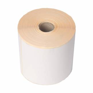 Termoetiket hvid top med perforering 105x220mm ø25 kerne 300stk/rul