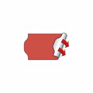 Etiket Meto 26x16mm neon rød permanent 1000stk/rul 12rul/pak