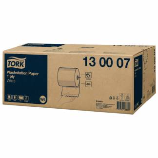 Aft&oslash;rringspapir Tork Basic W6 1-lag hvid 130007 6rul