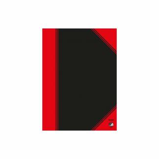 Kinabog Bantex med linjer A5 sort/rød 96 blade 70g