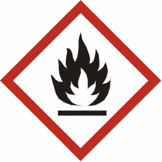 Fareetiket Brandfarlig r&oslash;d/hvid 100x100mm CLP 250stk
