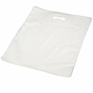 Bærepose plastik hvid 45my 400x450/50mm 500stk/krt