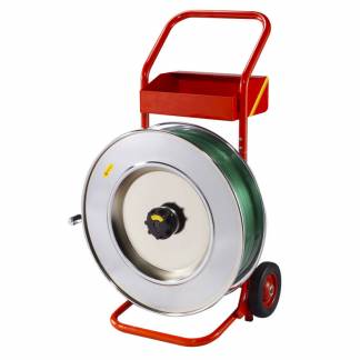 Båndvogn til plast og stålbånd m/406mm kerne rød - 13-19mm