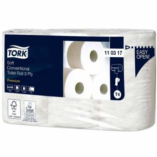 Toiletpapir, Tork, Premium, T4, hvid x 34.72m, kasse a 42 ruller FSC Mix Credit