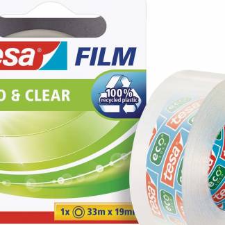 Kontortape Tesa ecologo 19mmx33m, Klar
