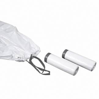 Affaldss&aelig;kke m/snoretr&aelig;k hvid 750x1100mm Luksus 10stk/rul