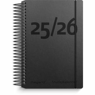 Dagkalender Studie Mini sort genbrugskarton 2025/2026