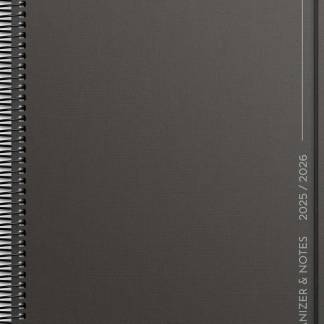 Ugekalender Studie Organizer & Notes A5 sort 2025/2026