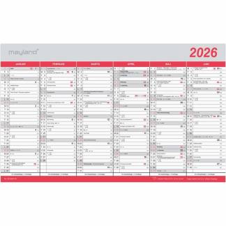 Kontorkalender Stor m/flagdage 2026