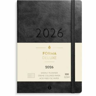 A6 Forma Deluxe ugekalender tv&aelig;rformat sort kunstskind 2026
