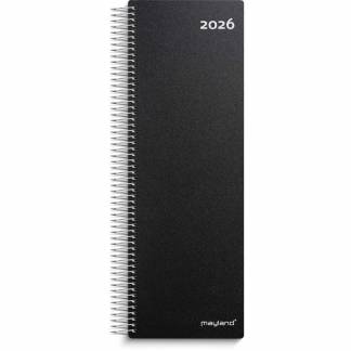 Spiralnoteringskalender dag sort PP-plast 2026