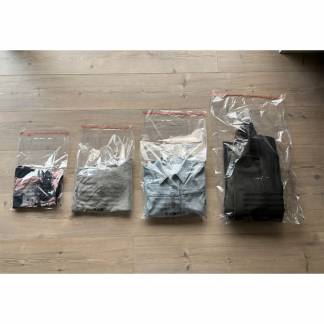 Tekstilpose med tapelukning 300x410+50x0,035mm 100stk