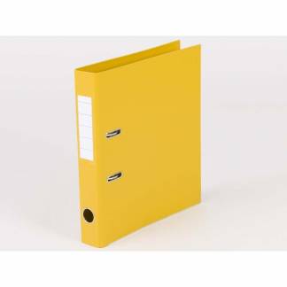 Brevordner Q-Line gul A4 metalskinne 50mm ryg