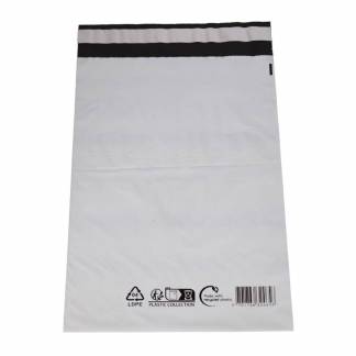 Coex Forsendelsespose, 50 &micro;m, LD-PE sort/hvid, 230x325mm permanent tape lukning, pakke a 100 stk