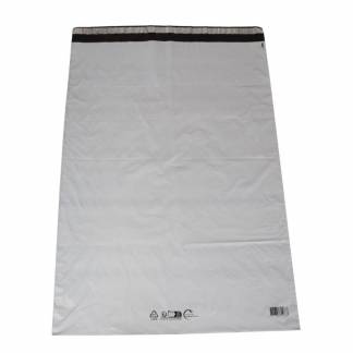 Coex Forsendelsespose, 50 &micro;m, LD-PE sort/hvid, 550x770mm permanent tape lukning, pakke a 100 stk