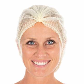Engangs h&aring;rnet, Mop-Cap 55cm, Non-woven gul, pakke a 1000 stk