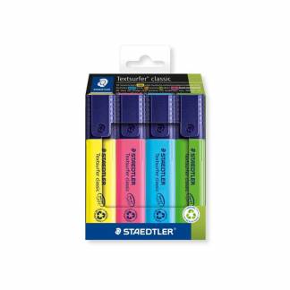 Tekstmarker, Staedtler Textsurfer 364 C4, S&aelig;t med 4 stk