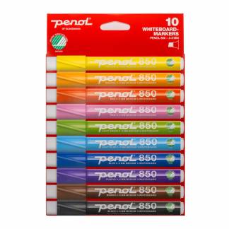 Whiteboardmarker, Penol, 850, assorteret non-permanent, S&aelig;t med 10 stk