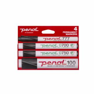 Marker, Penol, Medium, assorteret permanent, 777-0700-0750-100 S&aelig;t med 4 stk