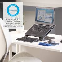 Designer Suits Laptopstand Laptopstand fra Fellowes som kan indstilles i 4 forskellige vinkler.