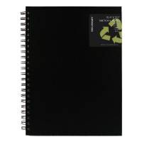 Skitseblok A3 Med PP Front Sort Spiralindbundet skitseblok med genanvendt PP-forside og en ekstra kraftig karton bagside.