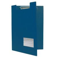 Clipboard A4 Med Forside Blå Med clips, penneholder og skrålomme på indersiden.Visitkortlomme på forsiden.Produceret i Pvc, pap og metal.
