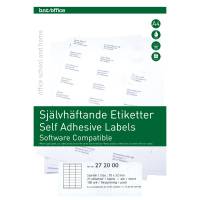 Kopi & Laseretiket 70x32mm 100 Pakk Hvide selvklæbende etiketter til brug indendørs..Udskriftskvaliteten er i top på både sort/hvid og farveprint.