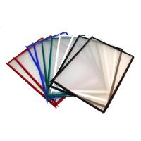 Quickload Lommer A4 5st Assorterede Farver A4 QuickLoad lommer med dobbeltsidet QuickLoad åbning, som gør det let at udskifte dokumenter. Lommen er fremstillet af 100% miljøvenligt PP plastik.