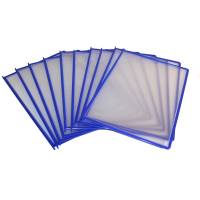 Quickload Lommer A5 10st Blå A5 QuickLoad lommer med dobbeltsidet QuickLoad åbning, som gør det let at udskifte dokumenter..Lommen er fremstillet af 100% miljøvenligt PP plastik