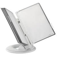 Orbital Skrivebordsdisplay A4x10 Grå Tarifold skrivebordsstativ Orbital - ideel til at dele information mellem forskellige brugere ved samme skrivebord.