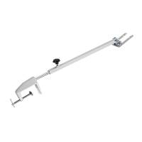 Bordstativ med Skrueklemme Grå Designet til arbejdsstationer, hvor der arbejdes stående. Drejelig og højdejusterbar. Med beslag til bordplade eller flad base.