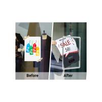 Magneto Ramme Selvklæbende Flytbar Vindue A4x1, Sølv Med Magneto Window Grip fra Tarifold kan information deles gennem et vindue, krystalklart og professionelt - uden at efterlade spor på vinduet!