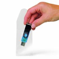 Wera Selvkl&aelig;bende USB-Lomme 90x52mm 10 Pakke Gennemsigtig, selvkl&aelig;bende USB-lomme med beskyttende klap, der holder dine USB-n&oslash;gler sikre og velorganiserede. Fastg&oslash;res nemt p&aring; mapper og ringbind &ndash; perfekt til kontoret, skolen og pr&aelig;sentationer. 10-pakk, 52