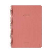 KOZO Notesbog A4 Premium Soft Coral 100 gram cremefarvet papir80 sider med linierKraftigt betræk med linnestruktur. Stilfulde detaljer i bronze. Datolinjer på hver side.