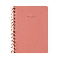 KOZO Notesbog A5 Premium Soft Coral 100 gram cremefarvet papir80 sider med linierKraftigt betræk med linnestrukturStilfulde detaljer i bronze. Datolinjer på hver side.