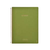KOZO Notesbog A4 Premium Olive Green KOZO Premium notesbog er absolut en af de flotteste notebooks p&aring; markedet. Med sit h&aring;rde omslag, d&aelig;kket af h&oslash;jkvalitets 100% bomuldsl&aelig;rred, er den perfekt at skrive i, selv n&aring;r du har den liggende p&aring; sk&oslash;det eller st&aring;en