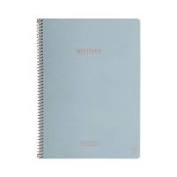 KOZO Notesbog A4 Classic Dusty Blue Hvitt papir80 gram papir80 sider med linierKraftig betrækStilfulde detaljer i bronze. Datolinjer på hver side. FSC-mærket.