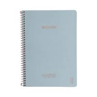 KOZO Notesbog A5 Classic Dusty Blue Hvitt papir80 gram papir80 sider med linierKraftig betrækStilfulde detaljer i bronze. Datolinjer på hver side. FSC-mærket.