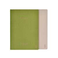 KOZO Notesbog A5 2 Pack Sand / Olive KOZO bl&oslash;de notesb&oslash;ger A5 er et s&aelig;t med to A5-notesb&oslash;ger i trendy farver med 60 linjerede sider hver. De har syet indbinding, cremefarvet 70 g papir og plads til dato p&aring; hver side.