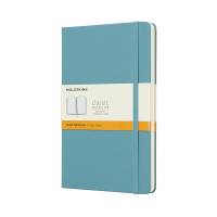 Classic Hard Linjeret Large Reef Blue Moleskines Classic Notebooks med hårdt omslag i large holder en høj kvalitet og indeholder hele 240 sider.