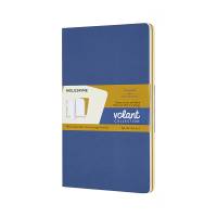 Volant Journal Blank Large Blå & Gul 2-Pak Moleskine Volant Journals er lette notesbøger som passer perfekt til to-do lister eller noter som skal deles efter som alle sider er perforerede.