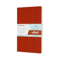 Volant Journal Linjeret Large Orange & Blå 2-Pak Moleskine Volant Journals er lette notesbøger, hvor alle sider er perforerede. Sælges altid i 2-pak med matchende farver og findes i flere forskellige størrelser og farver.