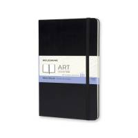 Art Skitsebog Large Sort Moleskine Sketch Books med kraftigt 165 g/m2 papir som holder til mange udviskninger. Fås i flere størrelser og farver.