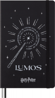 Harry Potter Classic Hard Linjeret Large Lumos Moleskine Limited Edition notesbog med Harry Potter-design og magisk glow-in-the-dark-effekt.