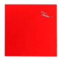 Glastavle 38x38cm Magnetisk Rød Stilfuld glastavle lavet af hærdet glas med magnetisk overflade til sikker brug i hjemmet eller på kontoret.