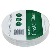 Kristalklar Tape 66m x 19mm PP Krystalklar tape med plastkerne som ikke gulner med tiden. Mål: 66mx19mm...