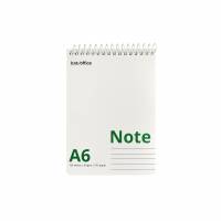 Spiralblok A6 Linjeret Top spiral 100 Ark 60g Linjeret spiralbog i A6-format med 100 ark og 60 gram papir. Topspiralindbundet, FSC-mærket og mikroperforeret.