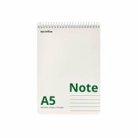 Spiralblok A5 Linjeret Top spiral 100 Ark 60g Linjeret spiralbog i A5-format med 100 ark og 60 gram papir. Topspiralindbundet, FSC-mærket og mikroperforeret.