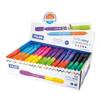 MILAN Sway Dobbeltsidige Duo-penne, 50 stk. Display Combi Duo oliebaseret kuglepen med dobbelt spids fra Milanos Sway-serie. Leveres i en display med 50 penne i forskellige farvekombinationer.