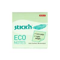 Notesblok ECO 76x76 100 Blad Grøn Selvklæbende Sticky Notes, der klæber overalt igen og igen uden at beskadige underlaget.